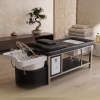 Black - Japanese Head Spa Full Bed with Foot Spa - Plumbed - inc. Steamer, Steamer Hood and Shipping