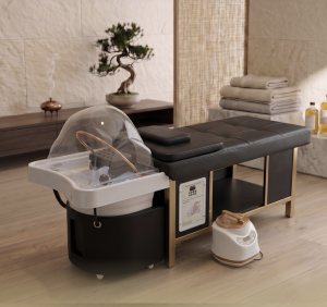BLACK - Japanese Head Spa Full Bed - Plumbed (inc. Steamer, Steamer Hood and shipping)
