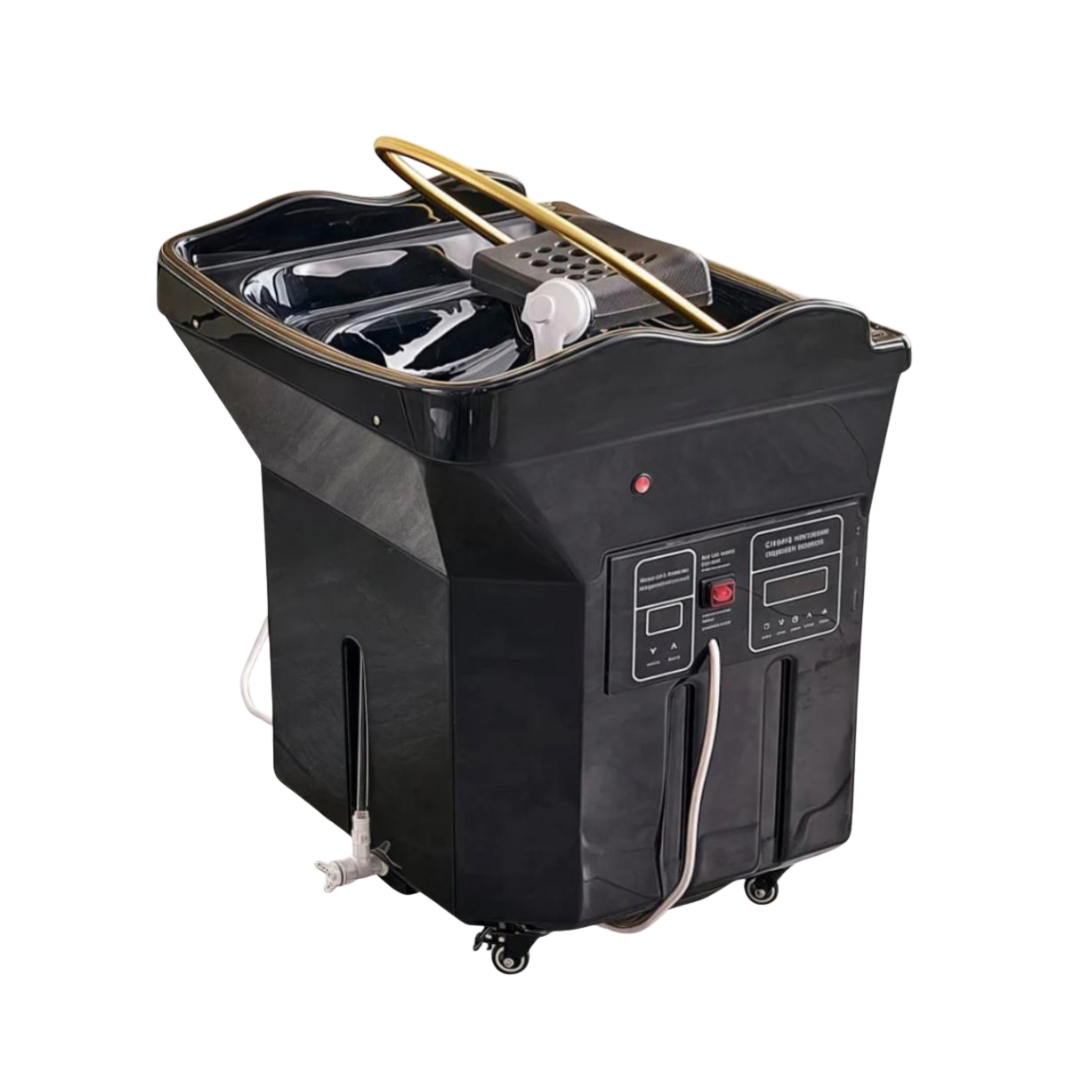 Japanese Head Spa Black Portable 60L Tank Unit Non-Plumbed (inc. Steamer, Steamer Hood and 2 x water heaters)
