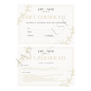 Japanese Head Spa Gift Voucher Japanese Head Spa Gift Voucher - 25 PK