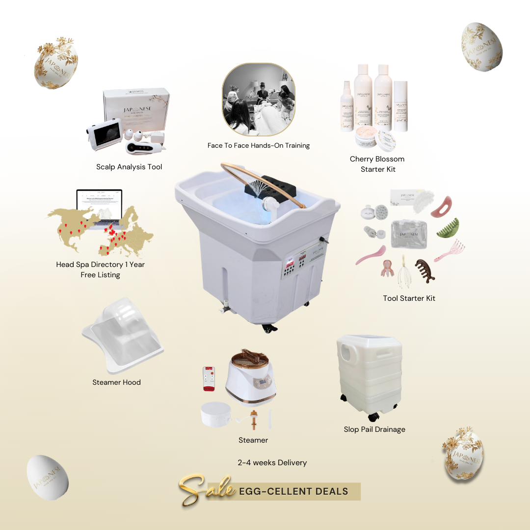 Easter Offer: Japanese Head Spa White Non-Plumbed Head Spa Unit Package with Face-To-Face Training