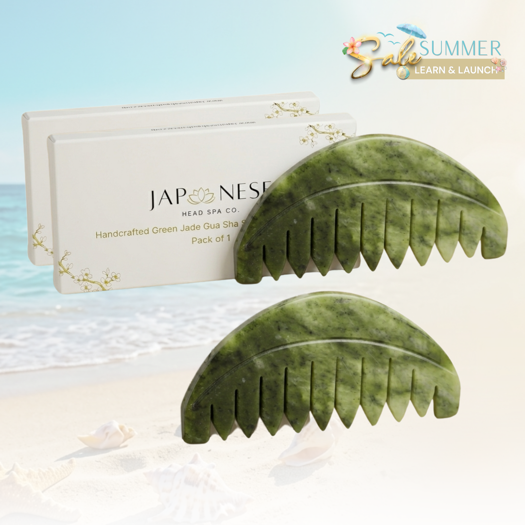 SUMMER SALE: BUY 1 GET 1 FREE – Green Jade Gua Sha Scalp Massage Tool