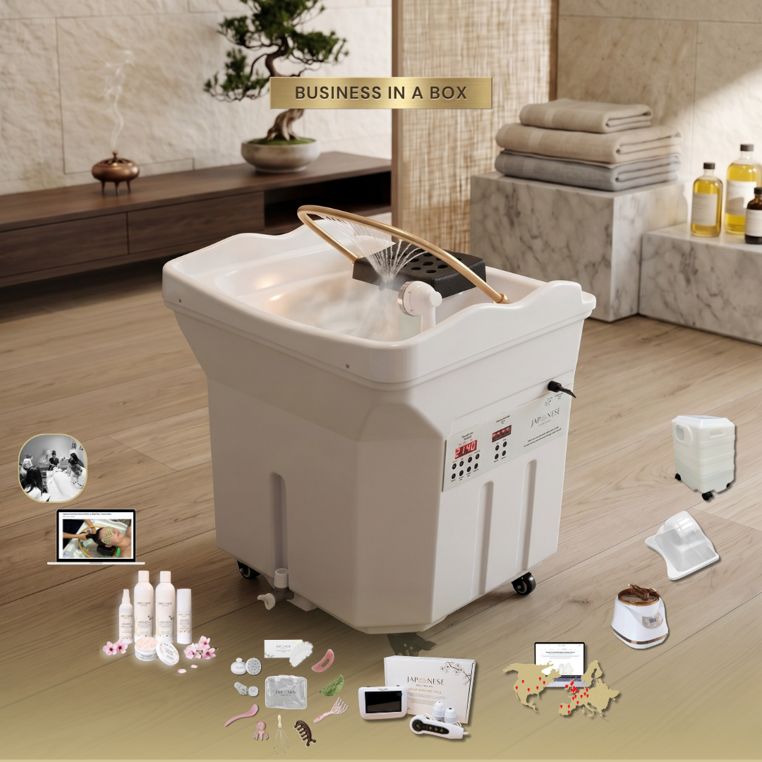 BUSINESS IN A BOX: White Non-Plumbed Japanese Head Spa Unit Package