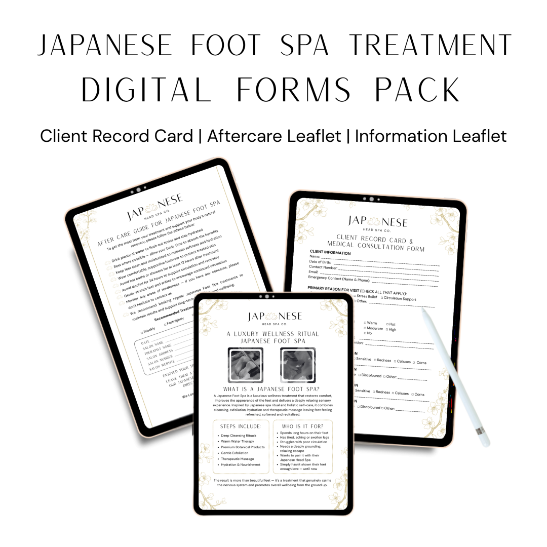 Japanese Foot Spa Treatment Digital Forms Pack
