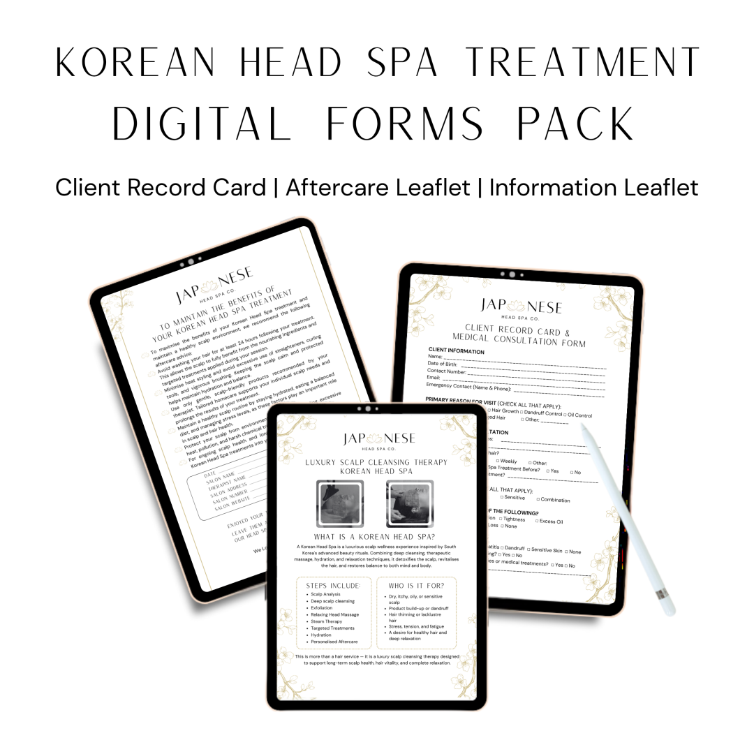 Korean Head Spa Treatment Digital Forms Pack Korean Head Spa Treatment Digital Forms Pack