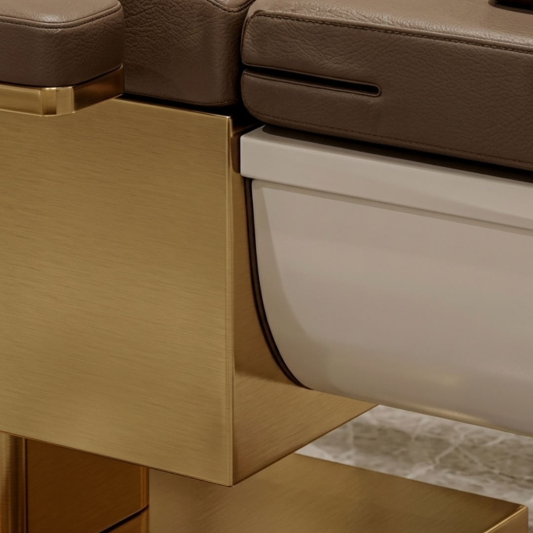 BUSINESS IN A BOX: Japanese Head Spa Fawn Full Bed with integrated Foot Spa  **HEIGHT ADJUSTABLE** with Electric Back Rest – PLUMBED