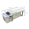 Cream-Non-Plumbed-Full-Bed-Unit-Measurement.png Japanese Head Spa Cream Full Bed Unit with Gold Frame- Non-Plumbed
