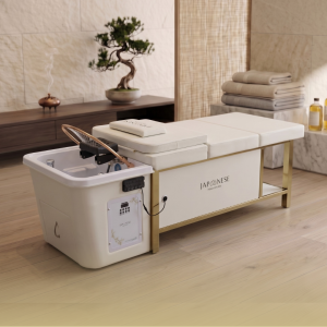 Japanese Head Spa Cream Full Bed Unit with Gold Frame- Non-Plumbed
