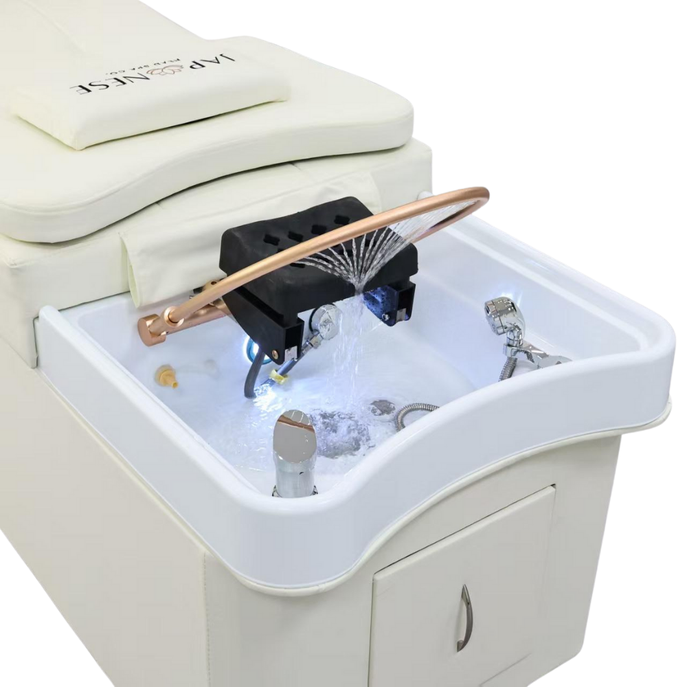 CREAM-FULL-BED-UNIT-3.png Japanese Head Spa Cream Full Bed Unit Plumbed (inc. Steamer, Steamer Hood & Water Heater)