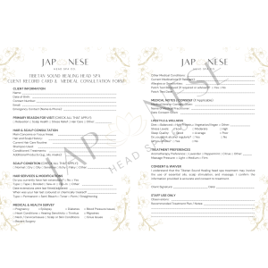 Tibetan sound healing head spa consultation forms Tibetan sound healing head spa consultation forms